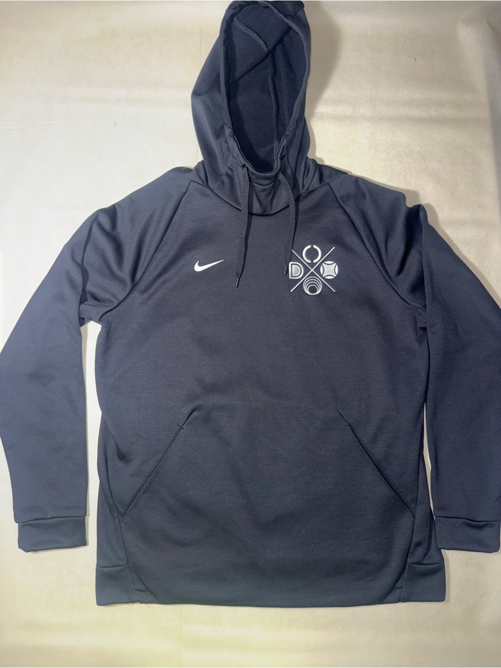 Nike Navy Hooded Performance Sweatshirt with White Swoosh & D/O Logo